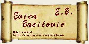 Evica Bačilović vizit kartica